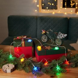 Гирлянда светодиодная "Звездочки" 1.5м 10LED мультиколор 0.1Вт IP20 провод ПВХ прозр. элементы питан