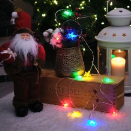 Гирлянда светодиодная "Звездочки" 1.5м 10LED мультиколор 0.1Вт IP20 провод ПВХ прозр. элементы питан