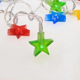 Гирлянда светодиодная "Звездочки" 1.5м 10LED мультиколор 0.1Вт IP20 провод ПВХ прозр. элементы питан