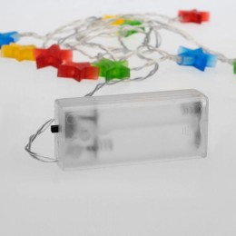 Гирлянда светодиодная "Звездочки" 1.5м 10LED мультиколор 0.1Вт IP20 провод ПВХ прозр. элементы питан
