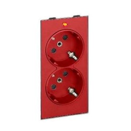 Розетка 2-м СП Simon Connect 16А 250В 2х2P+E с заземл. с индикацией S-модуль механизм красн. Simon S