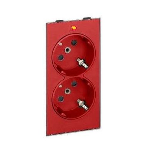 Розетка 2-м СП Simon Connect 16А 250В 2х2P+E с заземл. с индикацией S-модуль механизм красн. Simon S