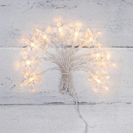Гирлянда светодиодная "Звездочки" 1.5м 10LED тепл. бел. 0.1Вт IP20 провод ПВХ прозр. элементы питани