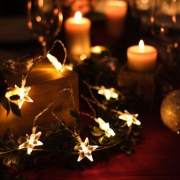 Гирлянда светодиодная "Звездочки" 1.5м 10LED тепл. бел. 0.1Вт IP20 провод ПВХ прозр. элементы питани