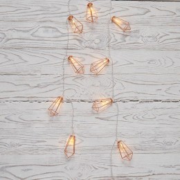 Гирлянда светодиодная "Кристаллы бронзовые" 1.5м 10LED тепл. бел. 0.1Вт IP20 провод ПВХ прозр. элеме