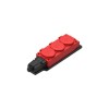 Колодка удлинителя 3-м MultiSet 2К+З 16А 250В IP44 каучук красн. SE MST4123RD