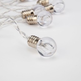 Гирлянда светодиодная "Лампочки" 1.5м 10LED тепл. бел. 0.1Вт IP20 провод ПВХ прозр. элементы питания