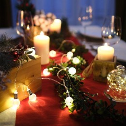 Гирлянда светодиодная "Лампочки" 1.5м 10LED тепл. бел. 0.1Вт IP20 провод ПВХ прозр. элементы питания