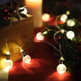 Гирлянда светодиодная "Лампочки" 1.5м 10LED тепл. бел. 0.1Вт IP20 провод ПВХ прозр. элементы питания