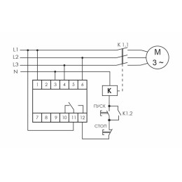 Реле контроля наличия и чередования фаз CKF-317 (монтаж на DIN-рейке 35мм; регулировка порога отключ