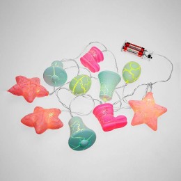 Гирлянда светодиодная "Новый год" 1.5м 10LED тепл. бел. 0.1Вт IP20 провод ПВХ прозр. элементы питани