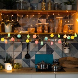 Гирлянда светодиодная "Новый год" 1.5м 10LED тепл. бел. 0.1Вт IP20 провод ПВХ прозр. элементы питани