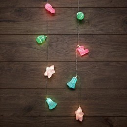 Гирлянда светодиодная "Новый год" 1.5м 10LED тепл. бел. 0.1Вт IP20 провод ПВХ прозр. элементы питани