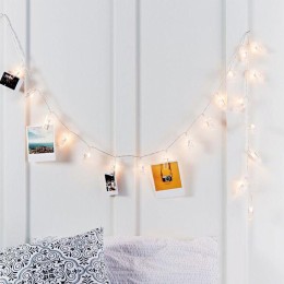 Гирлянда светодиодная "Прищепки" 1.5м 10LED тепл. бел. 0.1Вт IP20 провод ПВХ прозр. элементы питания