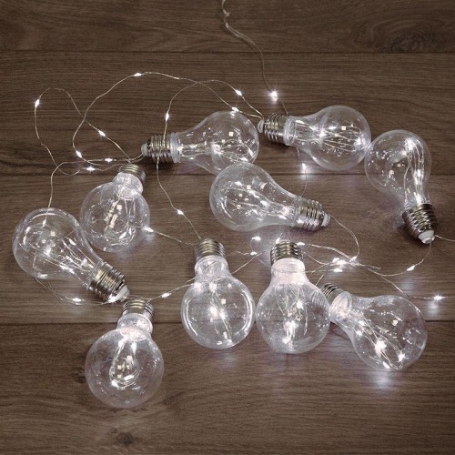 Гирлянда светодиодная "Ретро-лампы" 3м 100LED тепл. бел. 1.5Вт IP20 элементы питания 3хAA (не в комп