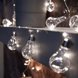 Гирлянда светодиодная "Ретро-лампы" 3м 100LED тепл. бел. 1.5Вт IP20 элементы питания 3хAA (не в комп