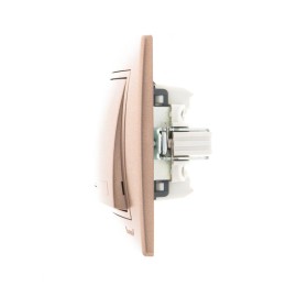 Выключатель 1-кл. СП Mira 10А IP20 с подсветкой со вставкой свет. корич. перламутр. LEZARD 701-3131-