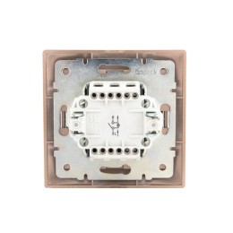 Выключатель 1-кл. СП Mira 10А IP20 с подсветкой со вставкой свет. корич. перламутр. LEZARD 701-3131-