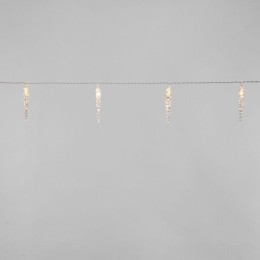 Гирлянда светодиодная "Сосульки" 1.5м 10LED тепл. бел. 0.1Вт IP20 провод ПВХ прозр. элементы питания
