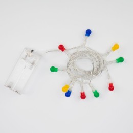 Гирлянда светодиодная "Шарики" 1.5м 10LED мультиколор 0.1Вт IP20 провод ПВХ прозр. элементы питания