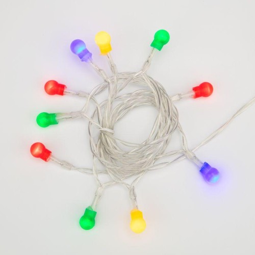 Гирлянда светодиодная "Шарики" 1.5м 10LED мультиколор 0.1Вт IP20 провод ПВХ прозр. элементы питания