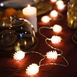 Гирлянда светодиодная "Шишки" 1.5м 10LED тепл. бел. 0.1Вт IP20 провод ПВХ прозр. элементы питания 2х