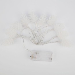 Гирлянда светодиодная "Шишки" 1.5м 10LED тепл. бел. 0.1Вт IP20 провод ПВХ прозр. элементы питания 2х