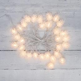 Гирлянда светодиодная "Шишки" 5м 30LED тепл. бел. 1.8Вт IP20 с контроллером 8 режимов провод ПВХ про