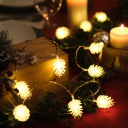 Гирлянда светодиодная "Шишки" 5м 30LED тепл. бел. 1.8Вт IP20 с контроллером 8 режимов провод ПВХ про