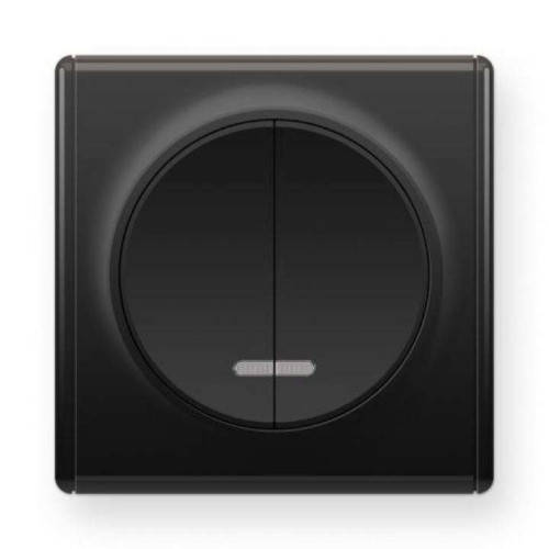 Выключатель 2-кл. СП Florence 10А IP20 с подсветкой механизм черн. (1E31801303) OneKeyElectro 217282