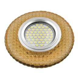 Светильник DLS-L135 GU5.3 GLASSY/GOLD GU5.3 встраив. доп. светодиод. подсветка 3Вт без лампы стекло