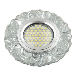 Светильник DLS-L136 GU5.3 GLASSY/CLEAR GU5.3 встраив. доп. светодиод. подсветка 3Вт без лампы стекло