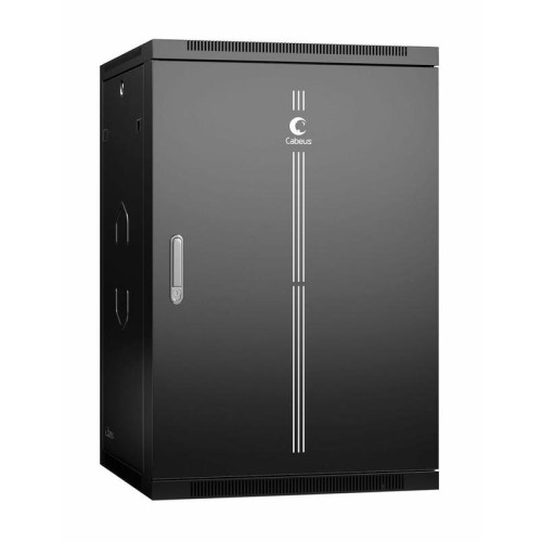 Шкаф телекоммуникационный настенный SH-05F-18U60/60m-R-BK 19дюйм 18U 600х600х901мм разобран. дверь м