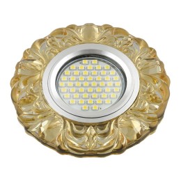 Светильник DLS-L136 GU5.3 GLASSY/YELLOW GU5.3 встраив. доп. светодиод. подсветка 3Вт без лампы стекл