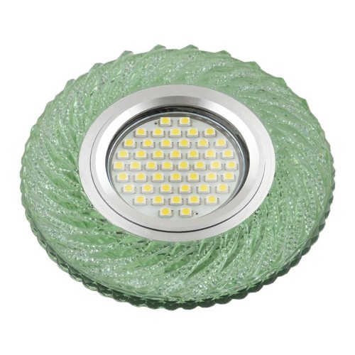 Светильник DLS-L137 GU5.3 GLASSY/GREEN GU5.3 встраив. доп. светодиод. подсветка 3Вт без лампы стекло