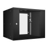 Шкаф телекоммуникационный настенный разборный LIGHT WSC-05D-9U55/45-BK 19дюйм 9U дверь стекло черн.