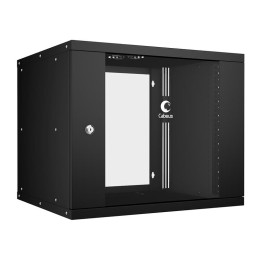 Шкаф телекоммуникационный настенный разборный LIGHT WSC-05D-9U55/45-BK 19дюйм 9U дверь стекло черн.