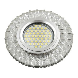 Светильник DLS-L138 GU5.3 GLASSY/CLEAR GU5.3 встраив. доп. светодиод. подсветка 3Вт без лампы стекло