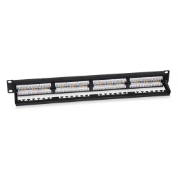 Патч-панель 19дюйм 1U 24 порта RJ45 кат.5E Dual IDC PL2-24-Cat.5e-Dual IDC с задн. кабельн. организа