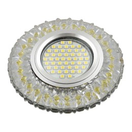 Светильник DLS-L138 GU5.3 GLASSY/GOLD GU5.3 встраив. доп. светодиод. подсветка 3Вт без лампы стекло