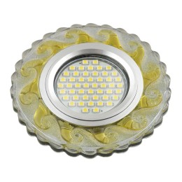 Светильник DLS-L139 GU5.3 GLASSY/GOLD GU5.3 встраив. доп. светодиод. подсветка 3Вт без лампы стекло