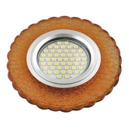 Светильник DLS-L140 GU5.3 GLASSY/GOLD GU5.3 встраив. доп. светодиод. подсветка 3Вт без лампы стекло
