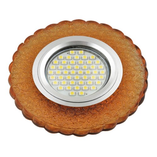 Светильник DLS-L140 GU5.3 GLASSY/GOLD GU5.3 встраив. доп. светодиод. подсветка 3Вт без лампы стекло