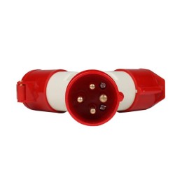 Адаптер силовой двухлучевой 1012 14 16А 6h 380AC 3P+PE IP44 КЭАЗ 235596