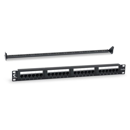Патч-панель 19дюйм 1U 24 порта RJ45 кат.5E Dual IDC PL-24-Cat.5e-Dual IDC с задн. кабельн. организат