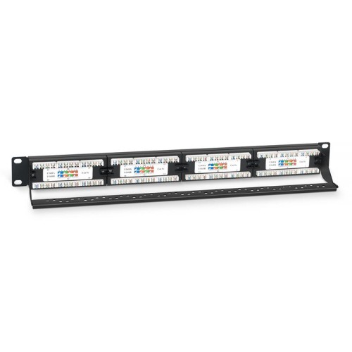 Патч-панель 19дюйм 1U 24 порта RJ45 кат.5E Dual IDC PL-24-Cat.5e-Dual IDC с задн. кабельн. организат