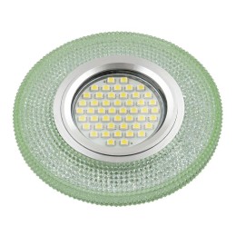 Светильник DLS-L142 GU5.3 GLASSY/GREEN GU5.3 встраив. доп. светодиод. подсветка 3Вт без лампы стекло