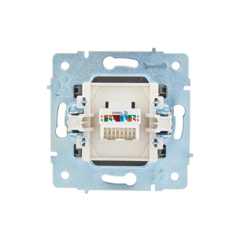 Розетка компьютерная 1-м СП ASTI IP20 RJ45 механизм Cat 6e платина. LEZARD 7081-3588-140