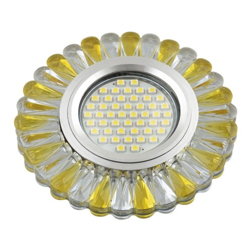 Светильник DLS-L145 GU5.3 GLASSY/GOLD GU5.3 встраив. доп. светодиод. подсветка 3Вт без лампы стекло