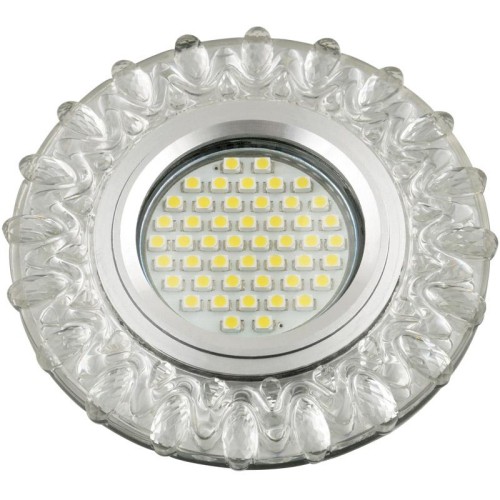 Светильник DLS-L148 GU5.3 GLASSY/TEA GU5.3 встраив. доп. светодиод. подсветка 3Вт без лампы стекло F